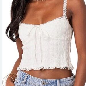 Edikted Lacy knit tank top size small